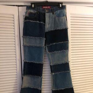 VINTAGE- Zana Di flare patch work jeans